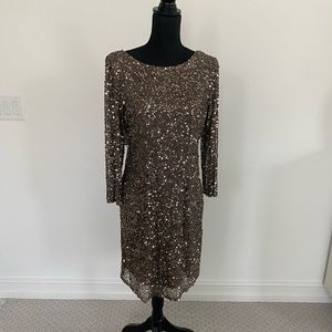 Women’s Gold Sequin Backless Dress
